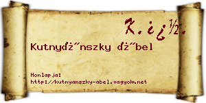 Kutnyánszky Ábel névjegykártya