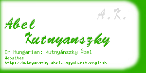 abel kutnyanszky business card